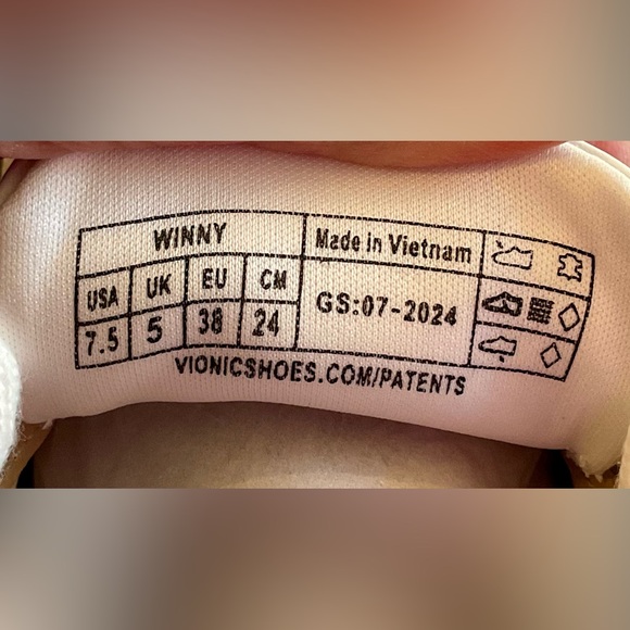 Vionic Winny Sneakers White/Blush/Gold Size 7.5 - Picture 9 of 9